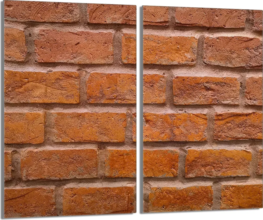 Copri Piano Cottura 30x52 Vetro Temperato Rosso Mattone - 2 Pezzi