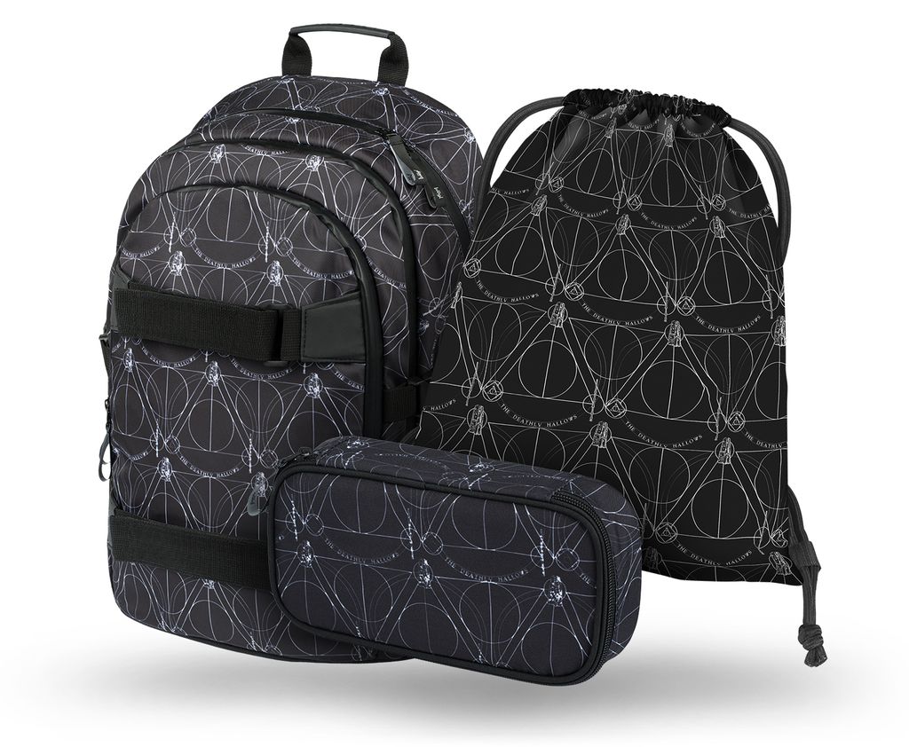 BAAGL Skate Harry Potter Deathly Hallows Rucksack-Set 3tlg: Rucksack, Federmäppchen, Turnbeutel
