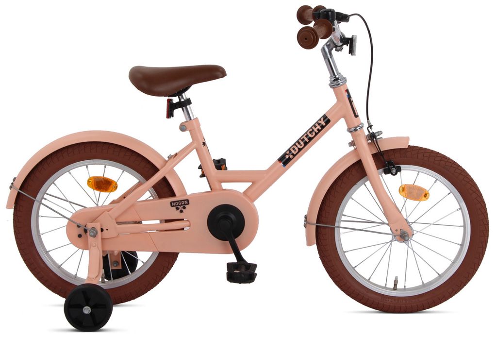 Nogan Dutchy Kinderfahrrad 16 Zoll Mattes Rosa | Komplett mit Stützräder