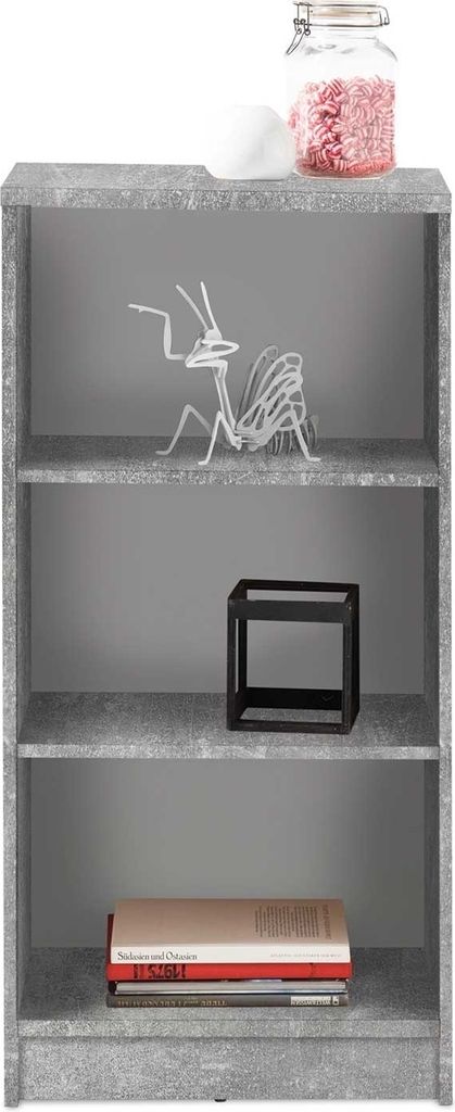 Bücherregal - Betondekor - Weiß - 54 x 111 cm - 2 Einlegeböden