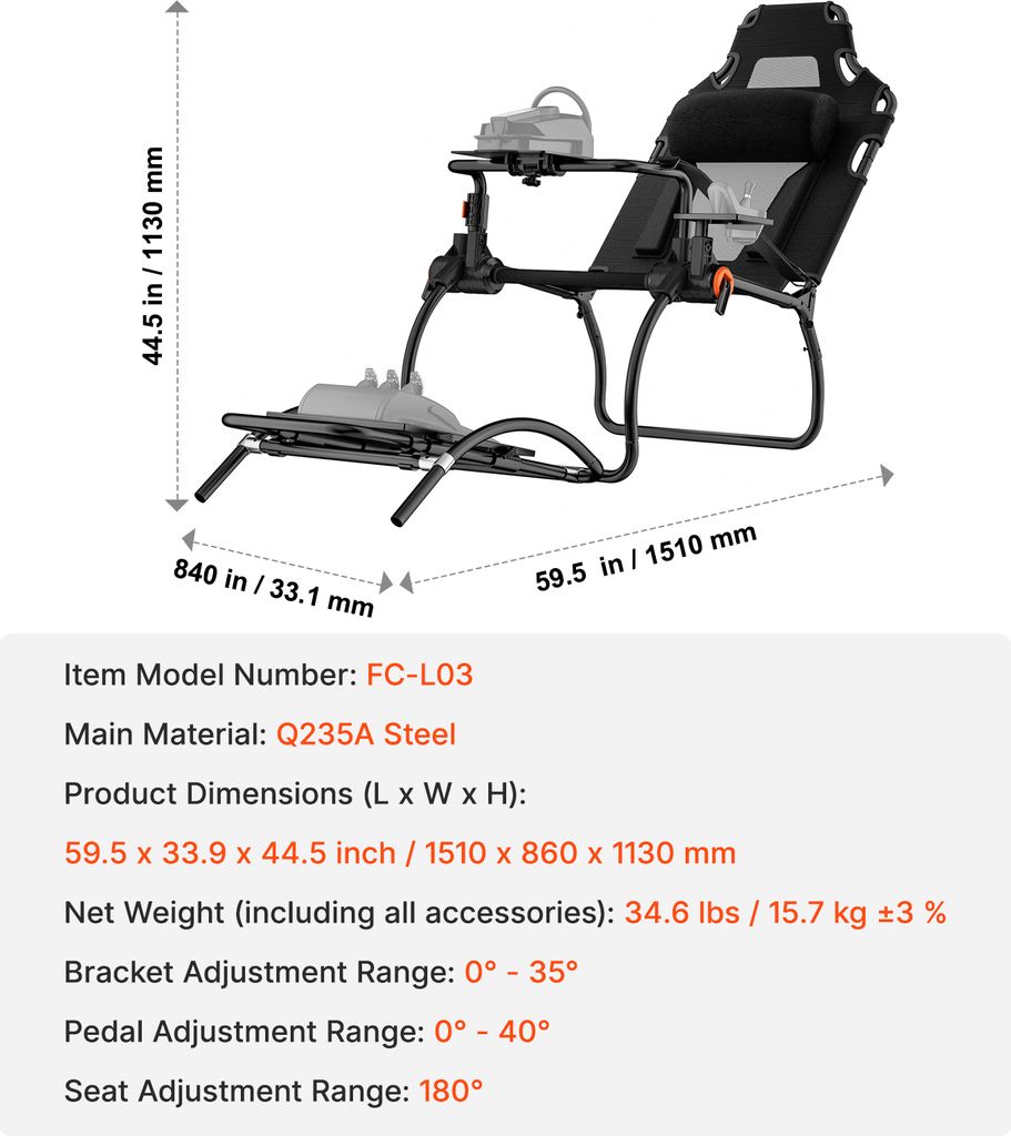 VEVOR Rennlenkradständer, faltbar, für Logitech Produktbild 7