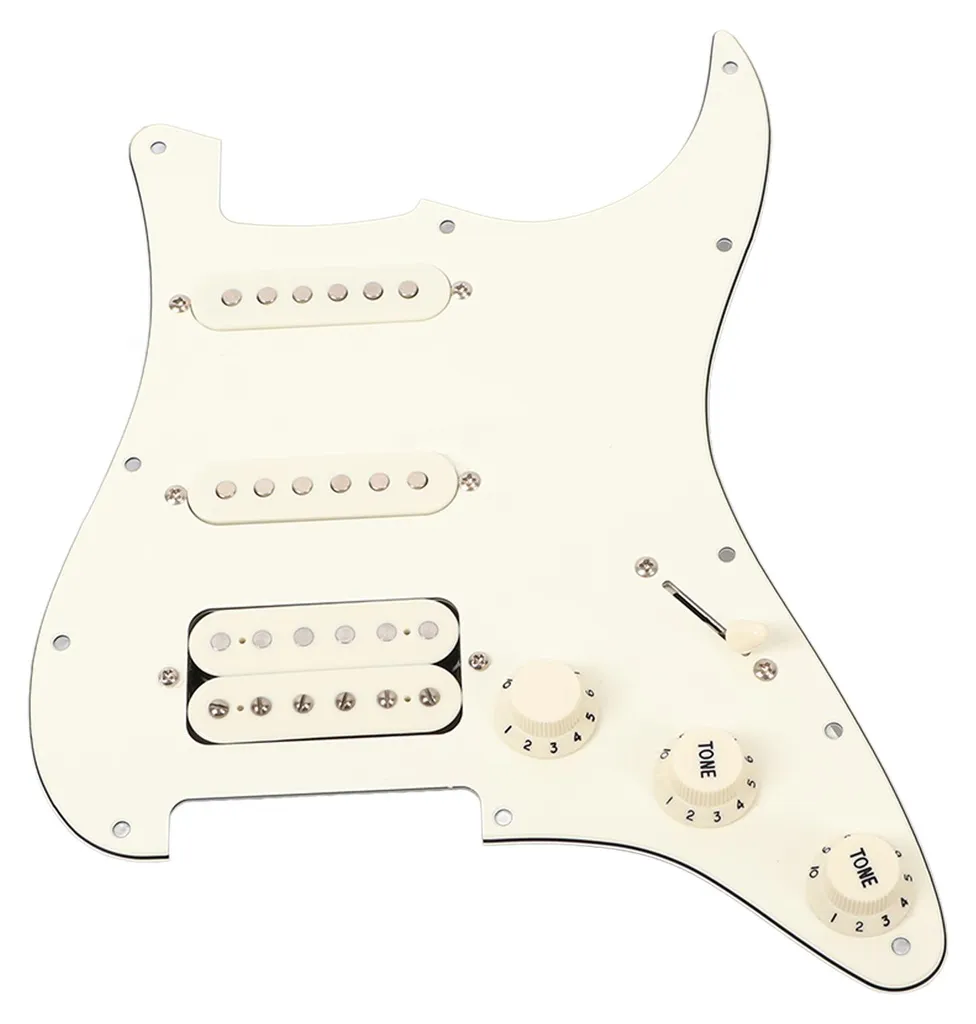 Plaque de montage blanche SSH19 pour guitare avec micros pré-câblés - 5