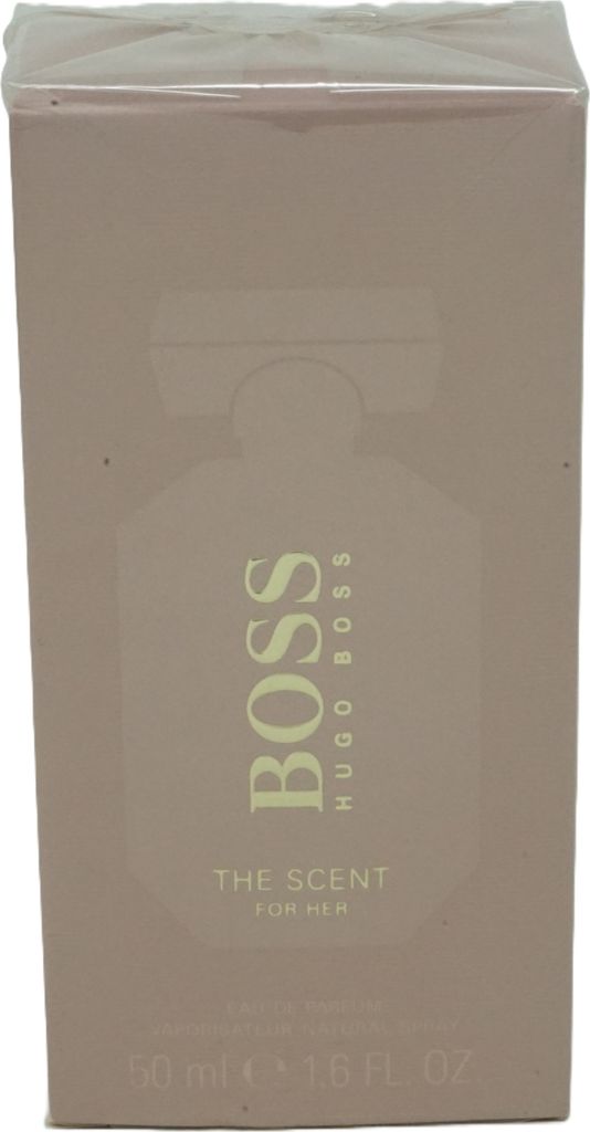 A product box for Hugo Boss The Scent For Her Eau de Parfum.
