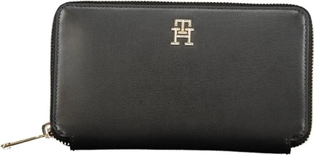 Portefeuille AW0AW16009 Tommy Hilfiger en Cuir Synthétique Grainé Noir