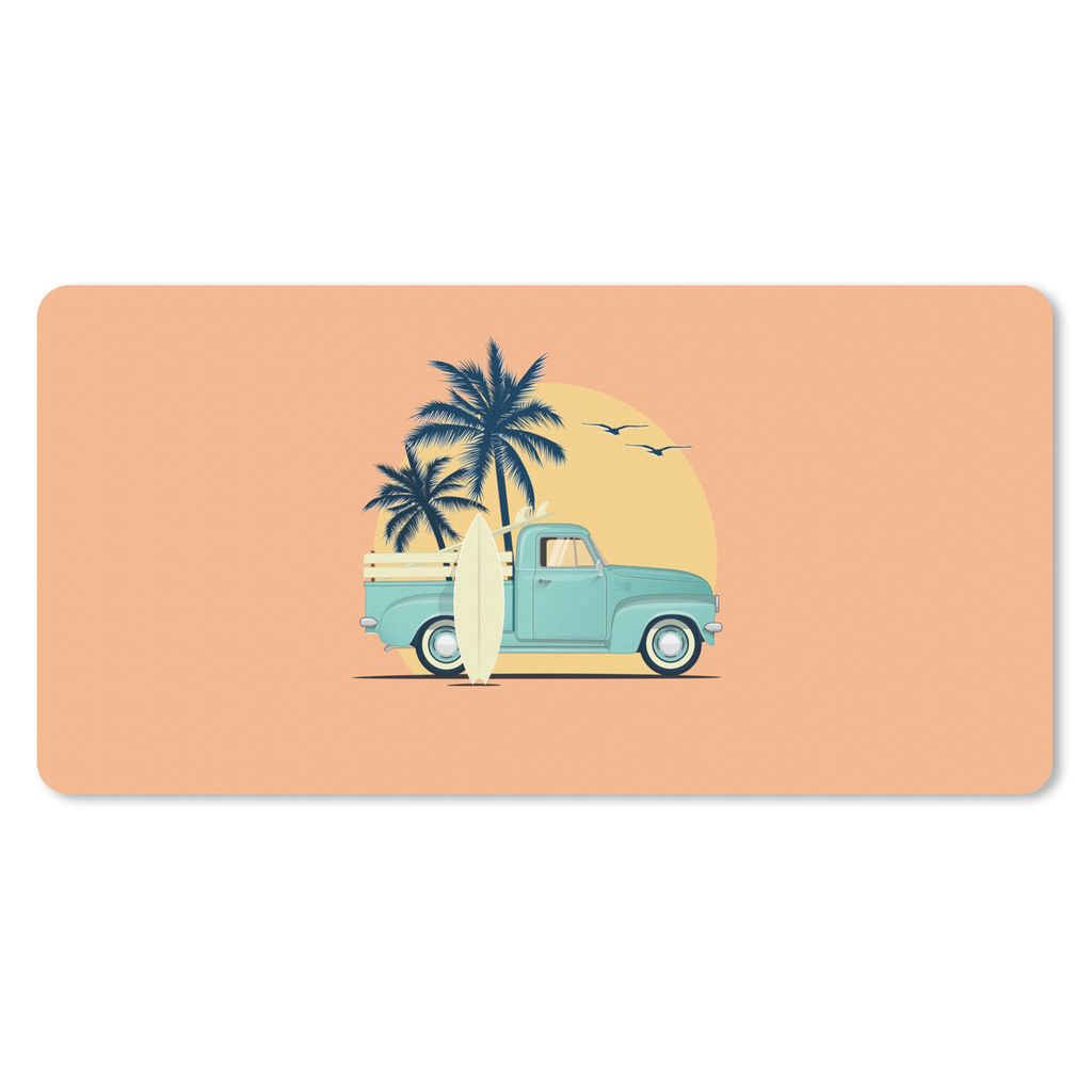 MuchoWow Mauspad Mousepad Bus - Sonne - Surfbrett - Sommer 60x30 cm - Mousepads - Maus Mat - Pad - Mausunterlage - Nachhaltig