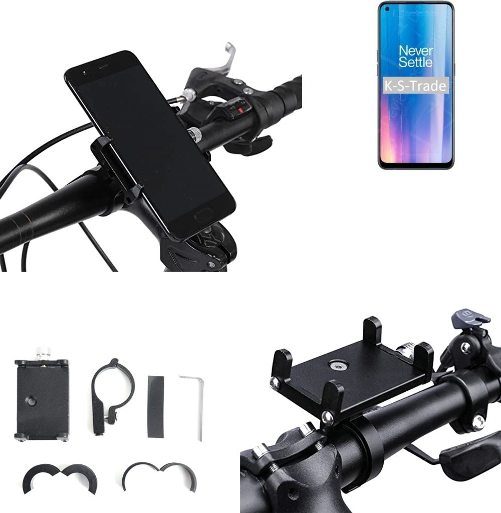 K-S-Trade Handyhalterung für das Fahrrad kompatibel mit OnePlus Nord CE 2 5G Halter Lenkstange Fahrradhalterung Motorrad Bike Mount Befestigung