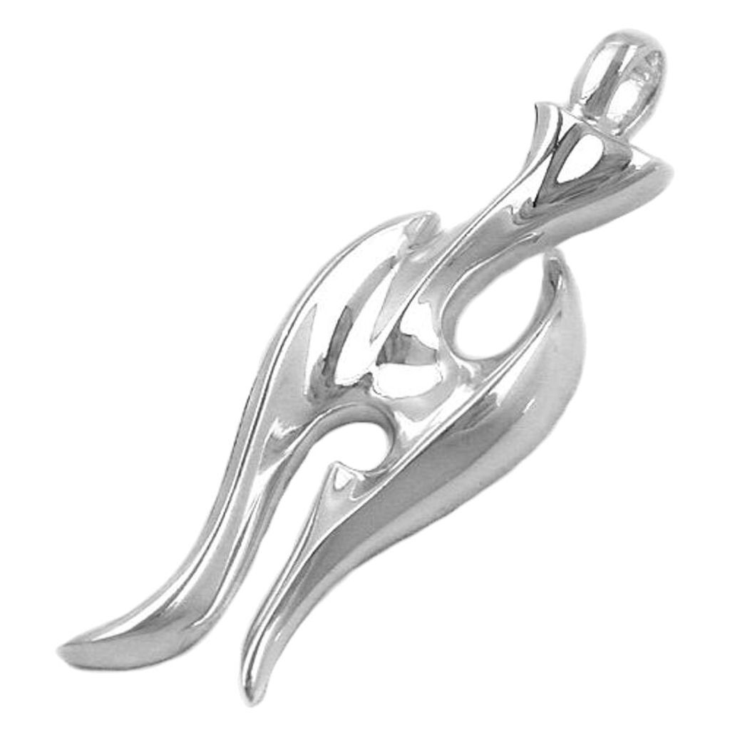 Anhänger 40x14mm massiv glänzend Silber 925 silber 40x14mm