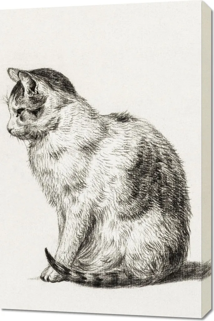 Stampa Artistica Gatto Jean Bernard 60x90 - Quadro Vintage da Collezione