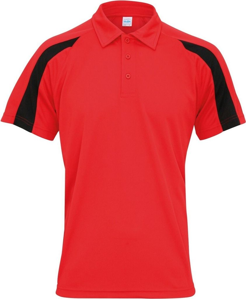 AWDis Cool - Poloshirt für Herren PC7061 (L) (Feuerrot/Pechschwarz)