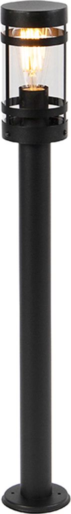 QAZQA - Moderne Außenleuchte I Wegeleuchte I Gartenlampe I Gartenleuchte I Standleuchte schwarz 80 cm IP44 - Gleam I Außenbeleuchtung - Edelstahl...