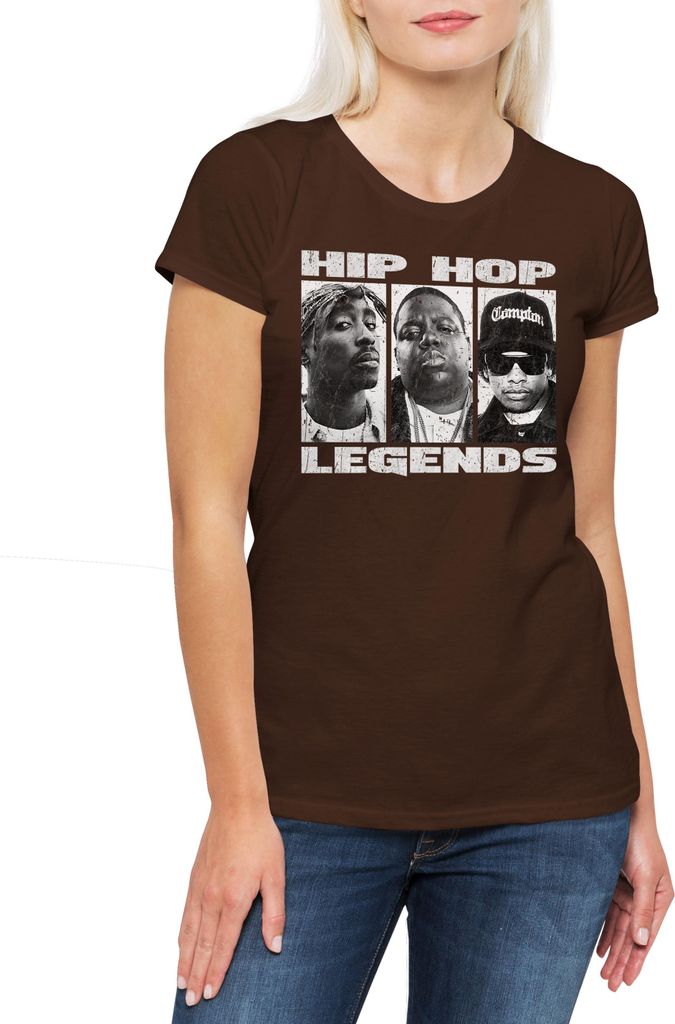 Urban Backwoods Hip Hop Legends, Damen T-Shirt, Farbe: Braun, Größe: S