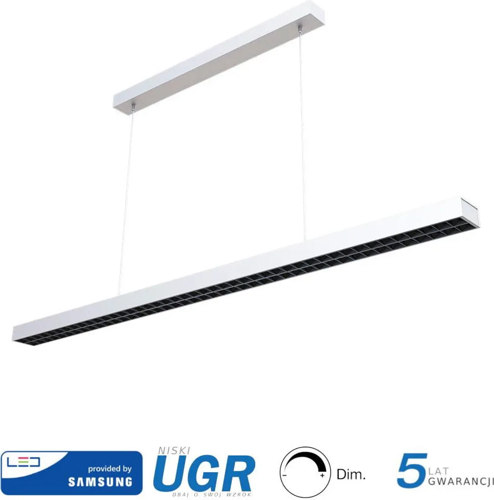 Plafonnier LED V-TAC 22463 60W 6600lm Blanc 118cm Lumière Naturelle