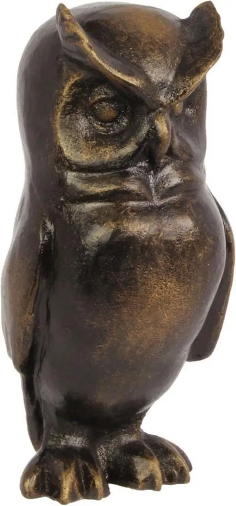 Sculpture Hibou en Bronze Véritable - Objet de Décoration Intérieur