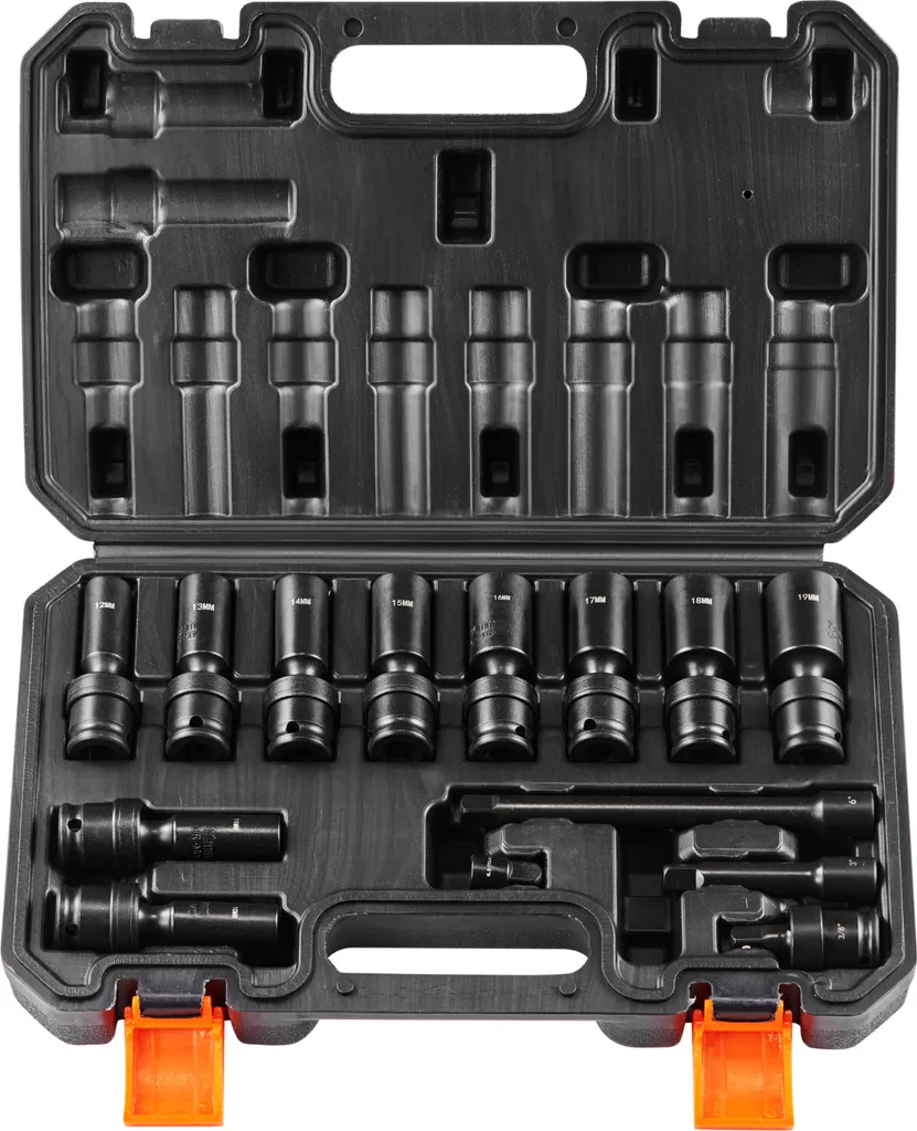 Coffret de Réparation Automobile : 14 Douilles à Choc 3/8 Métrique 10-19mm