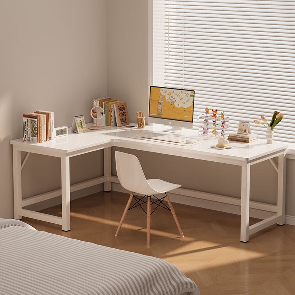Rohový Herní Počítačový Stůl Velký Moderní Bílý Loft 120 Cm Obrázek produktu 3