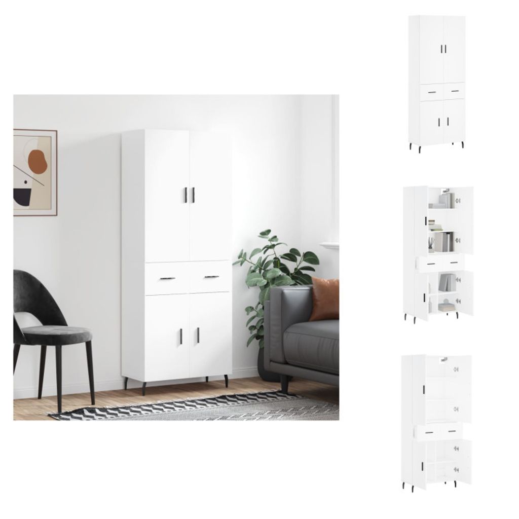 vidaXL Highboard Weiß 69,5x34x180 cm Holzwerkstoff - Sideboards