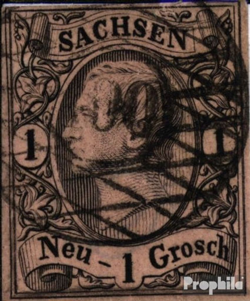 Briefmarken Sachsen 1855 Mi 9 Pracht gestempelt König Johann I