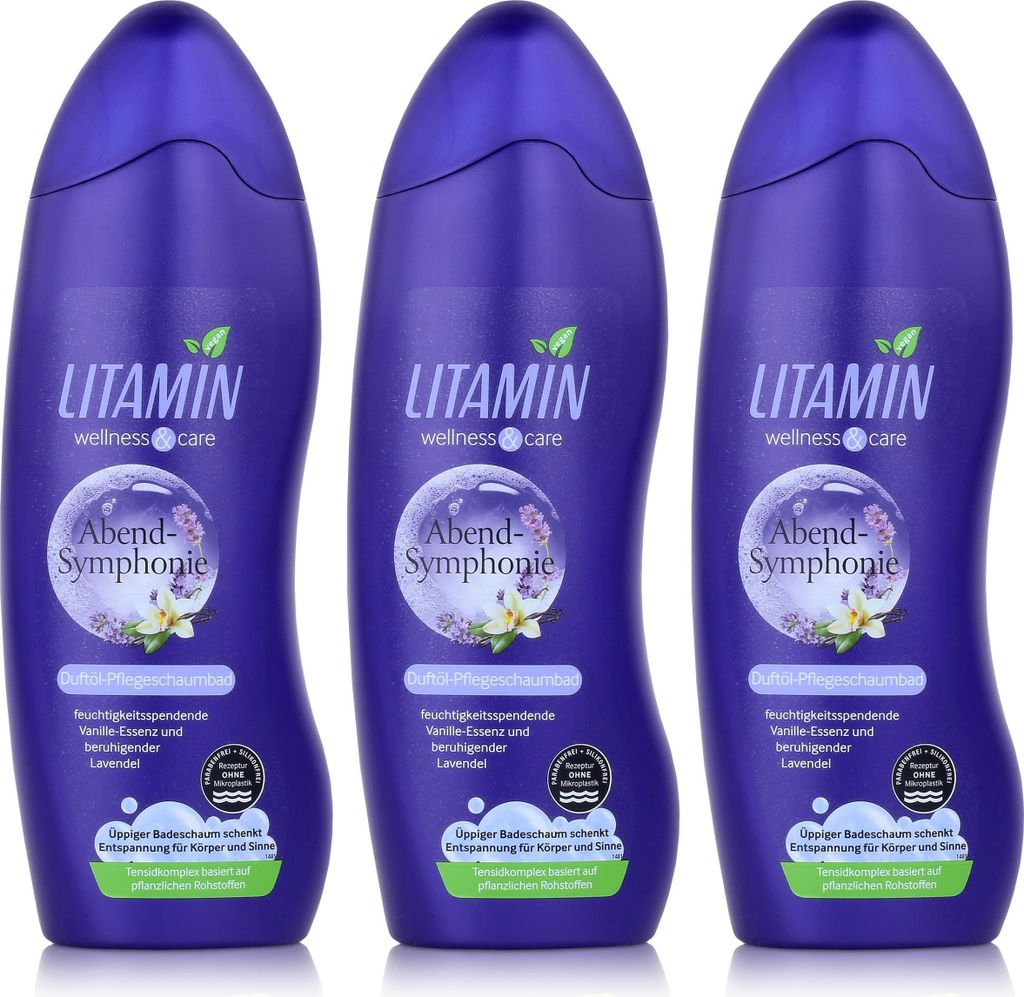 LITAMIN Duftöl-Pflegeschaumbad Abend-Symphonie 750ml Wellnes & Care (3er Pack)