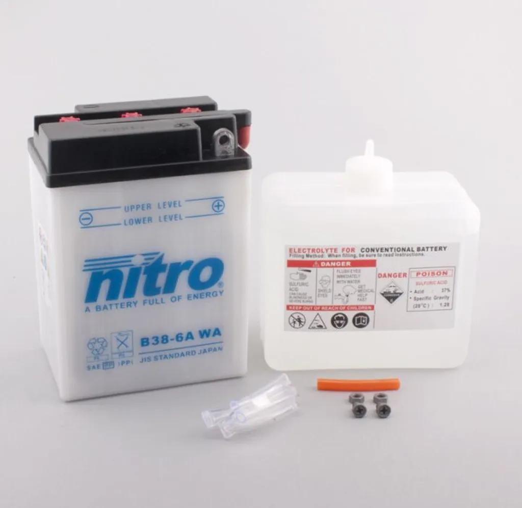 Batterie pour Ancienne Moto 6V - Nitro B38-6A 13AH Conventionnelle