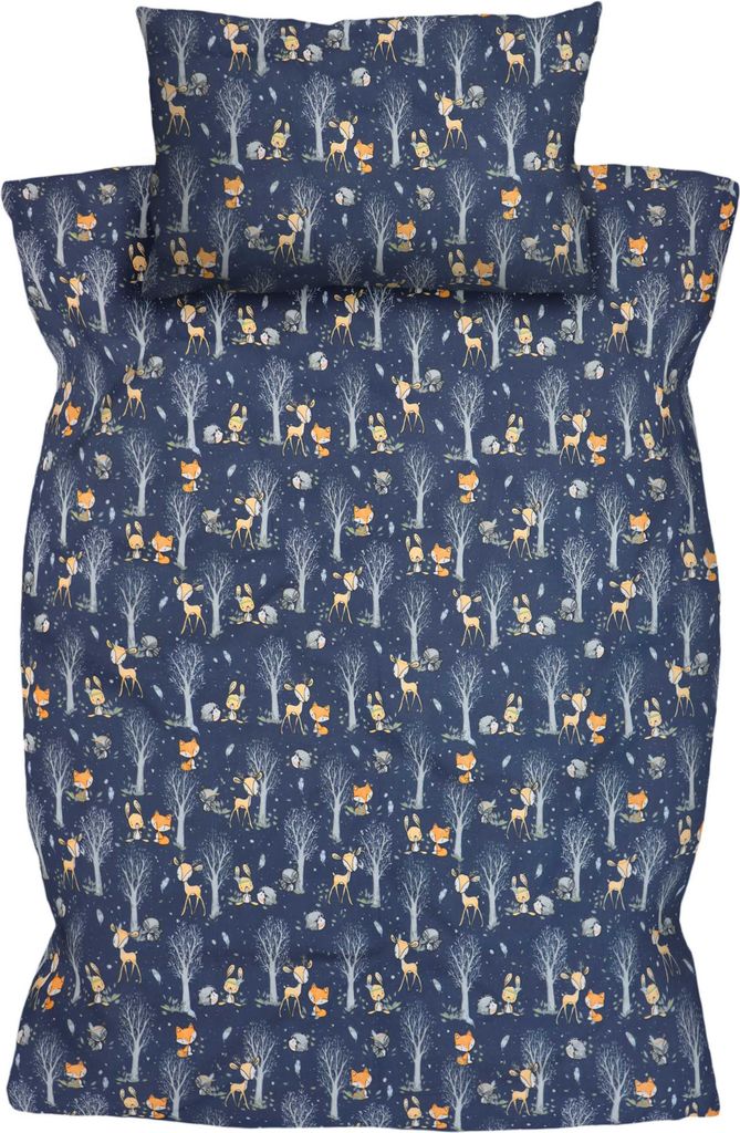 Amilian Kinderbettwäsche 2-teilig – 100×135 & 40×60 cm – 100 % Baumwolle, Hotelverschluss – für Babybett, Kleinkinderbett & Gitterbett