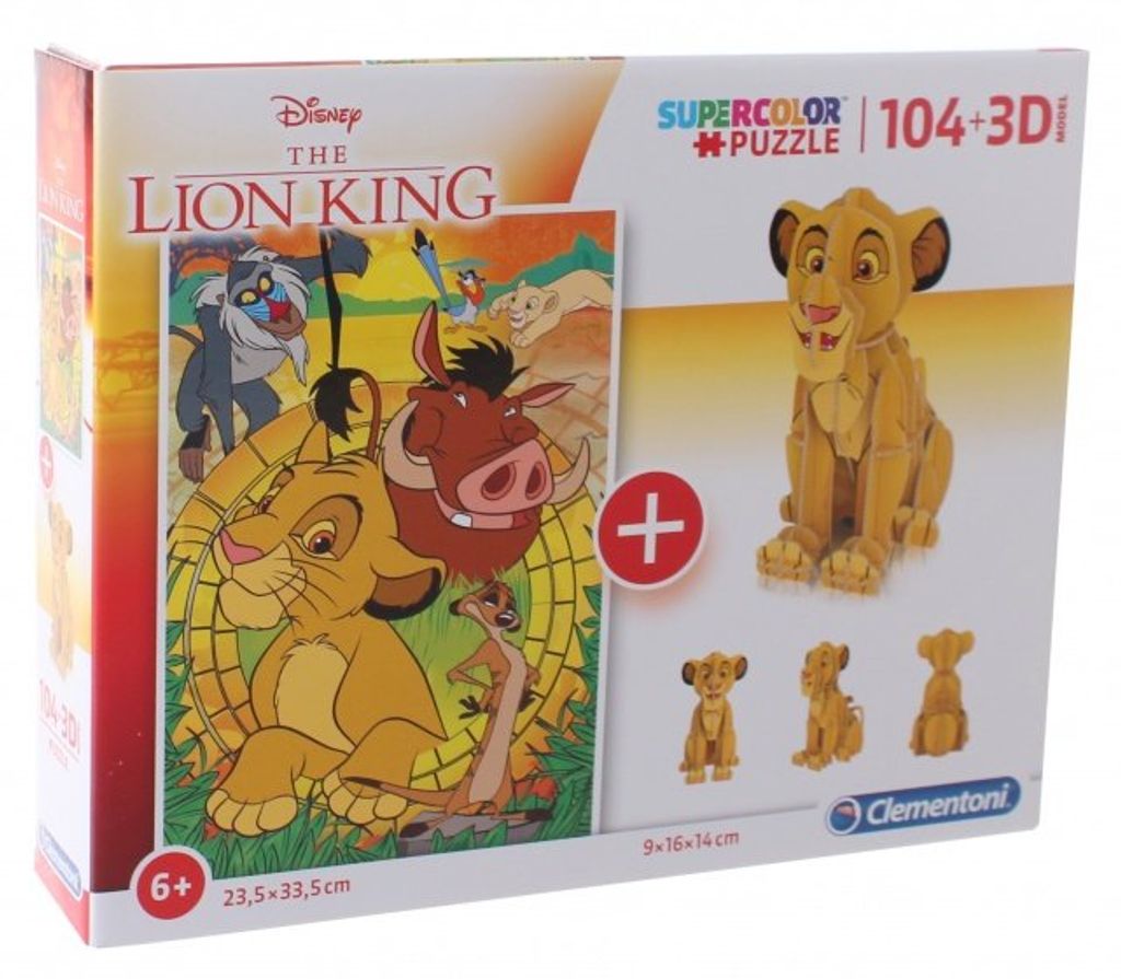 Clementoni 104+3D Puzzle Lion King 20158 X6