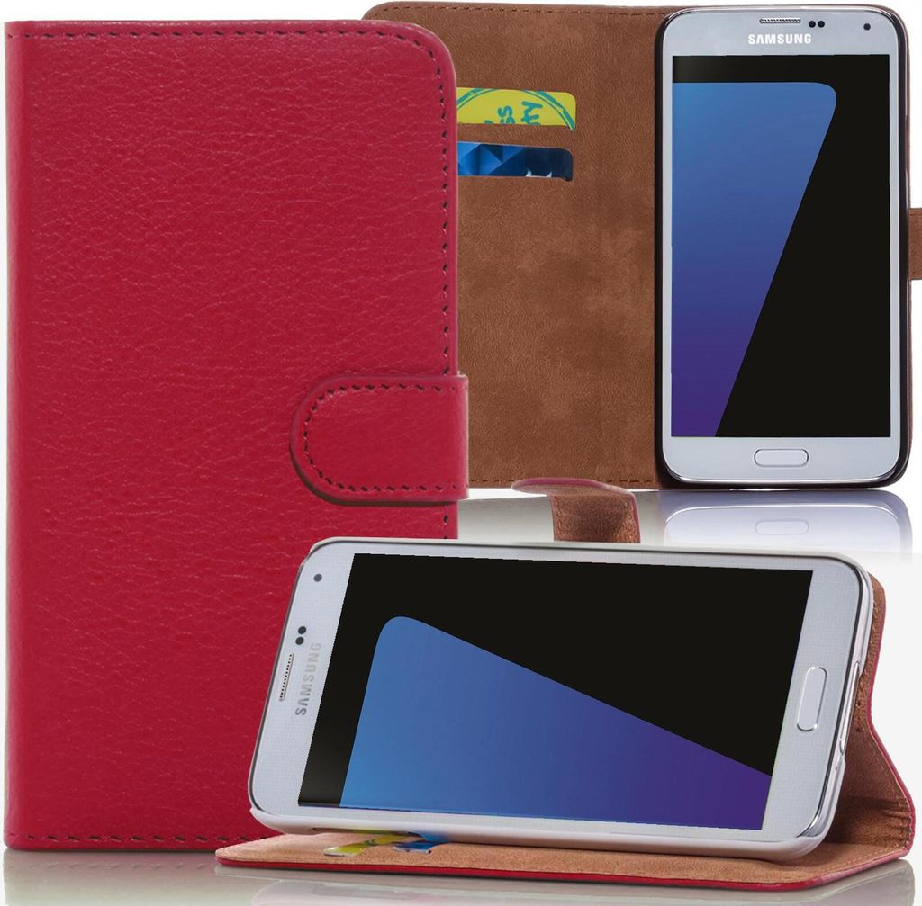 Samsung Galaxy J1 Bookstyle Aufstellfunktion Rot