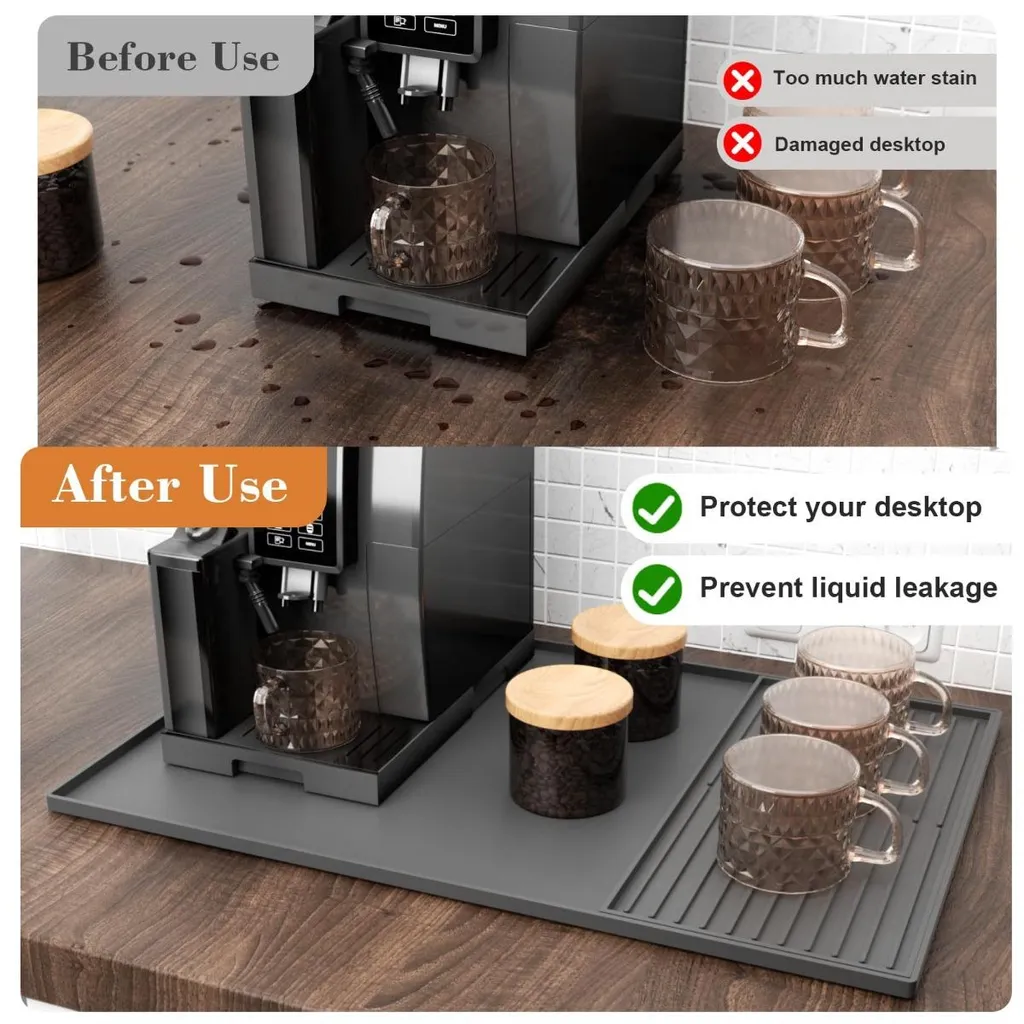 Tapis de Protection Silicone pour Machine à Café avec Plateau de 61cm