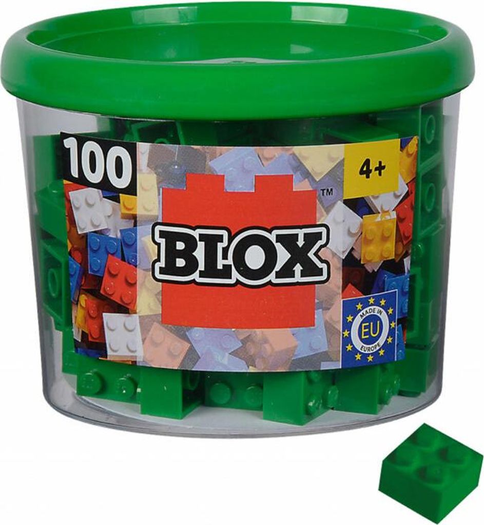 Simba Blox 100 Grüne 4er Steine in Dose, Bausteine, Immagine del prodotto 