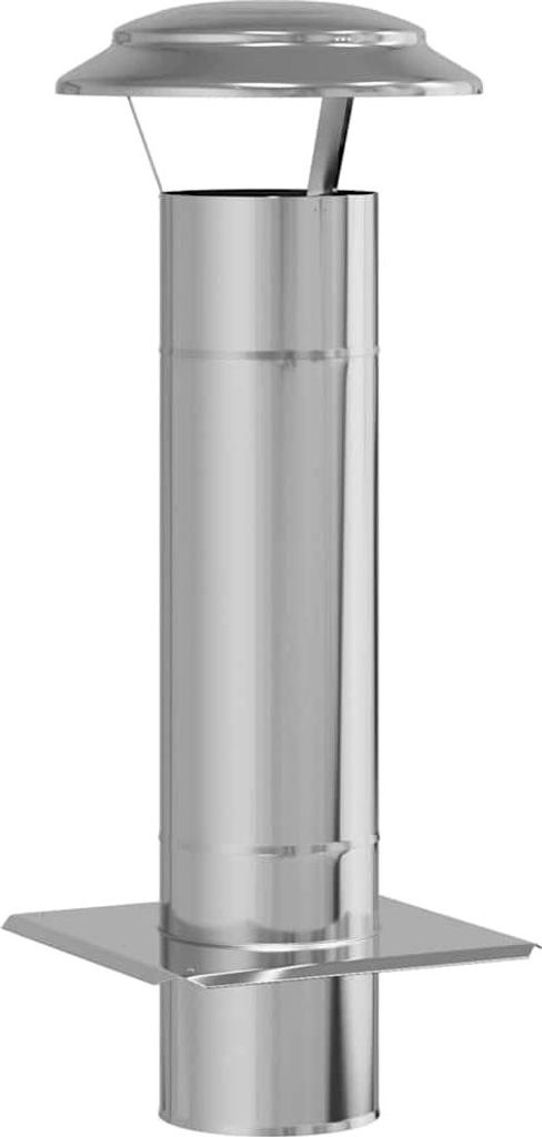 Kaminverlängerung Silber 25 x 25 x 65 cm Edelstahl