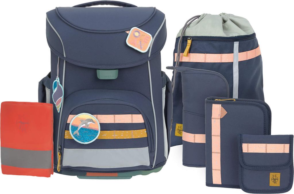Lässig School Set Slim Unique navy 7-teilig Schulranzenset Produktbild 