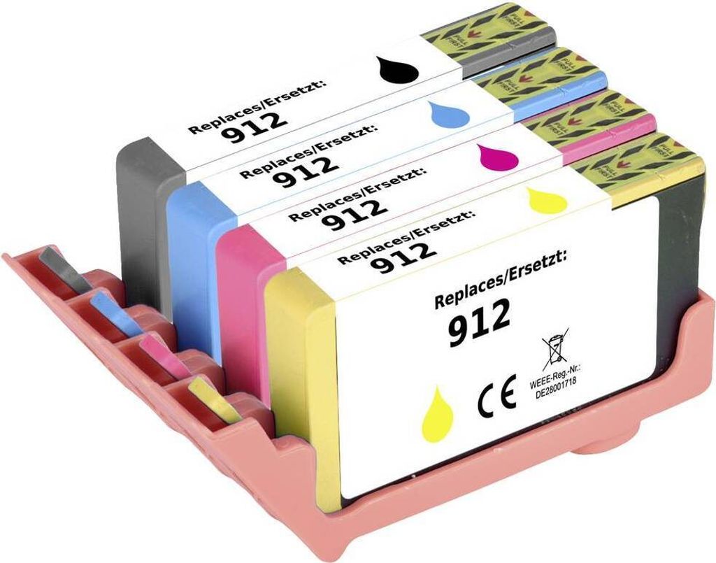 Renkforce Druckerpatrone ersetzt HP 912, 6ZC74AE, 3YL80AE, 3YL77AE, 3YL78AE, 3YL79AE Kompatibel Kombi-Pack Schwarz, Cya