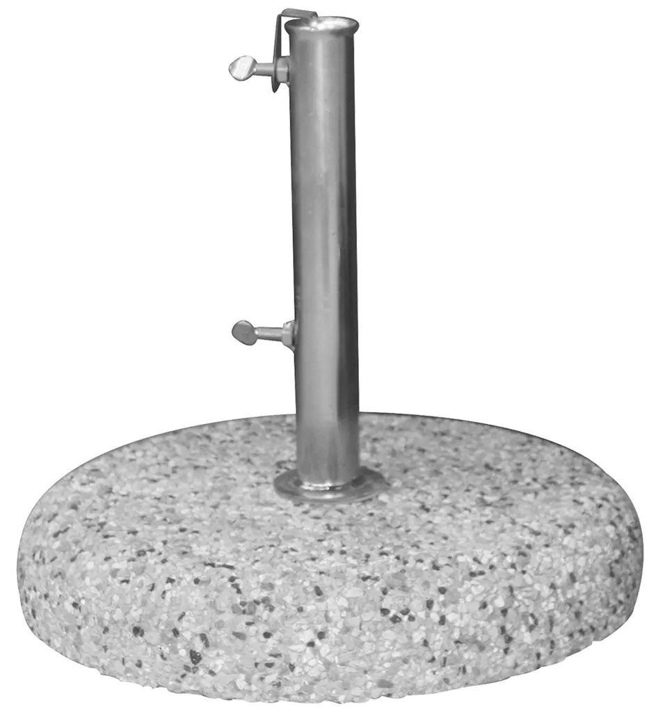 Pied de parasol en béton 25 kg avec revêtement gravillonné robuste