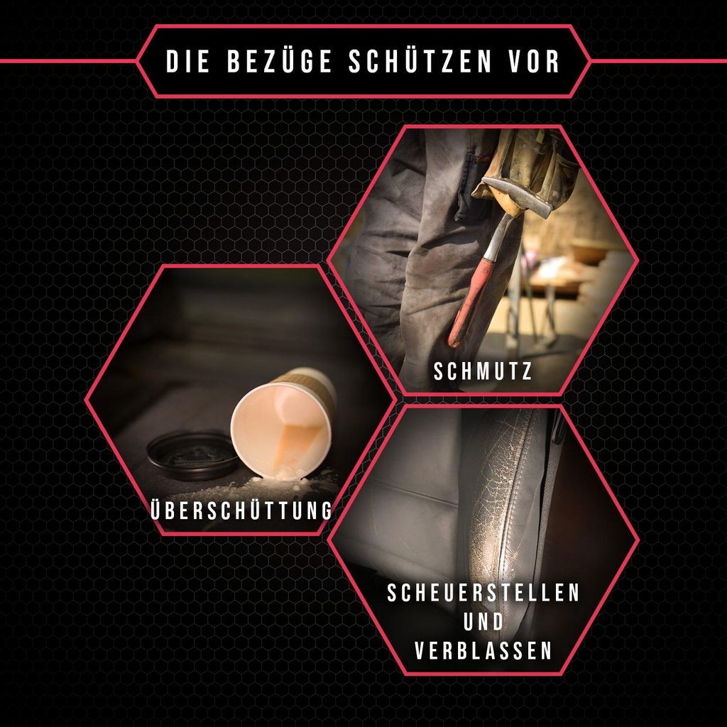 Sitzbezüge für VW Transporter T6 (15-) Vorne 1+1 Autositzbezüge Schonbezüge BUS