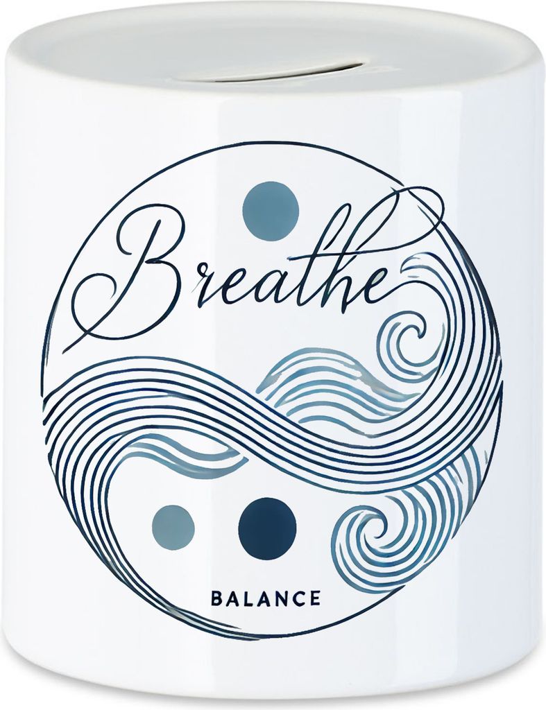 Breathe Balance Spardose Meditation Yoga Zen Achtsamkeit Entspannung Stressabbau