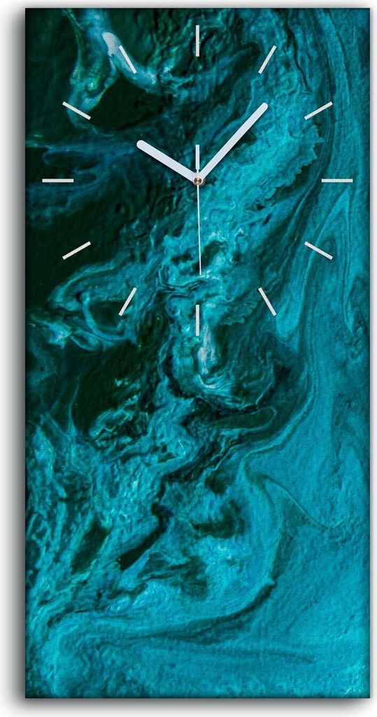 Wandbild Leinwand Bilder mit Uhr Geräuschlos 30x60 Malerei Abstrakte Kunst - weiße Hände