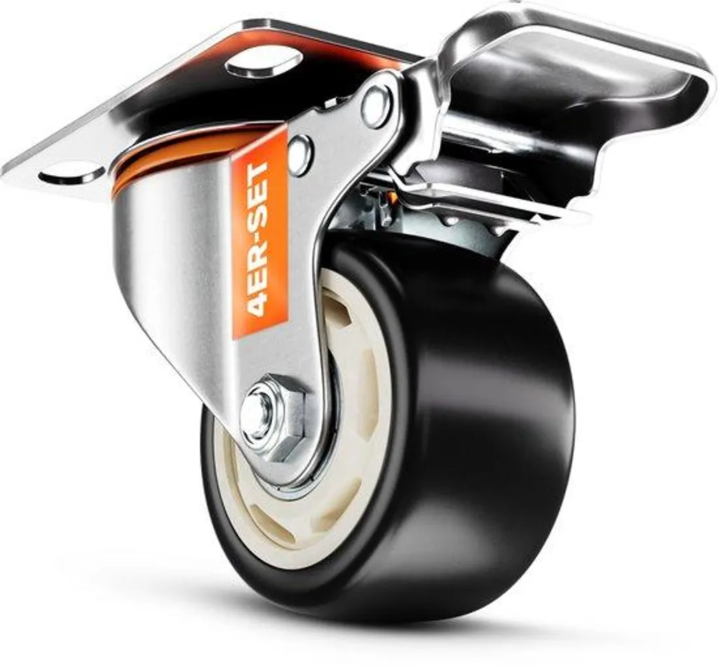 Roulettes de transport professionnelles 75 mm pour meubles de 500 kg