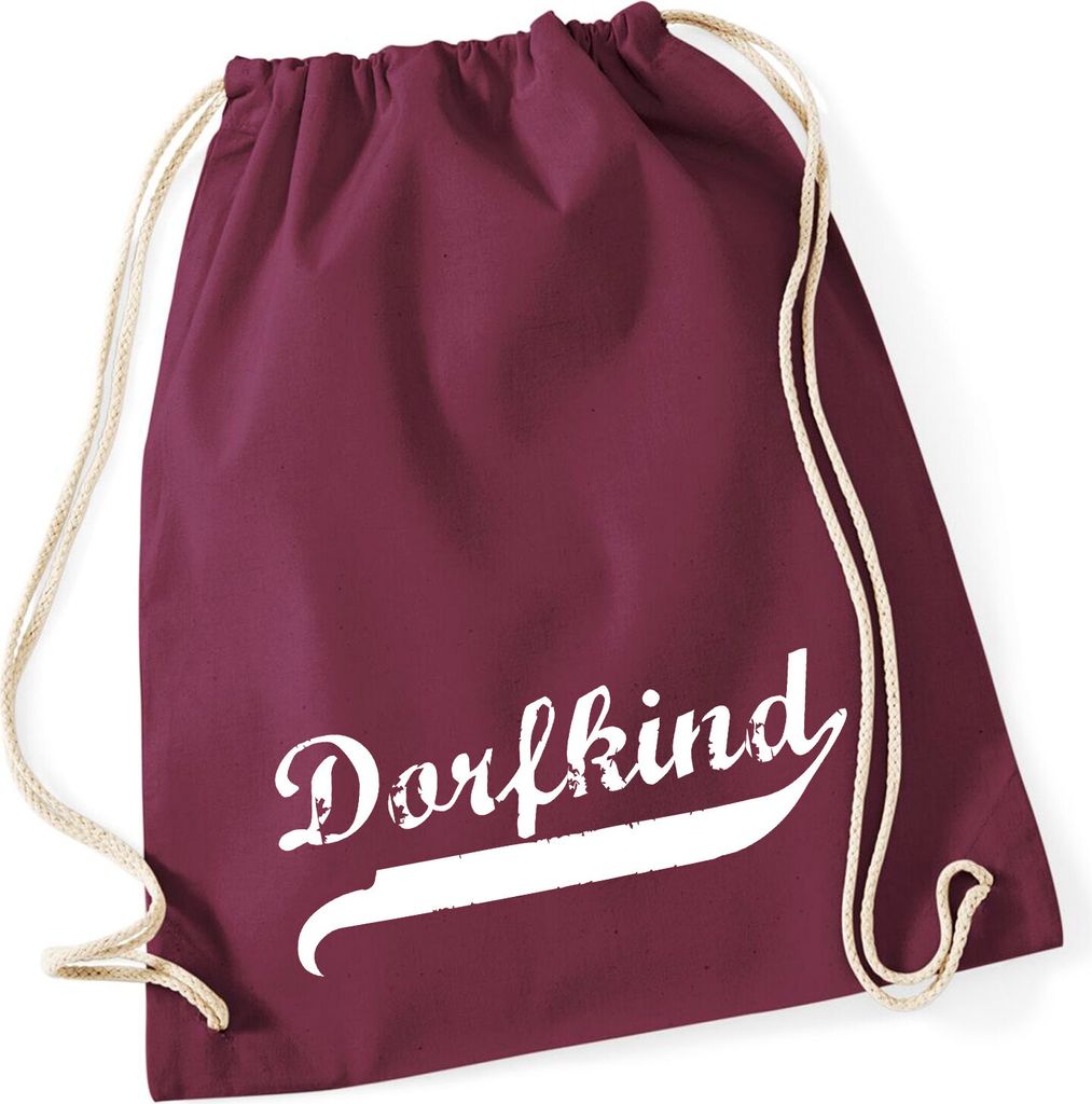 Huuraa Turnbeutel Dorfkind Vintage 12 Liter Burgundy Baumwolle Rucksack Geschenkidee