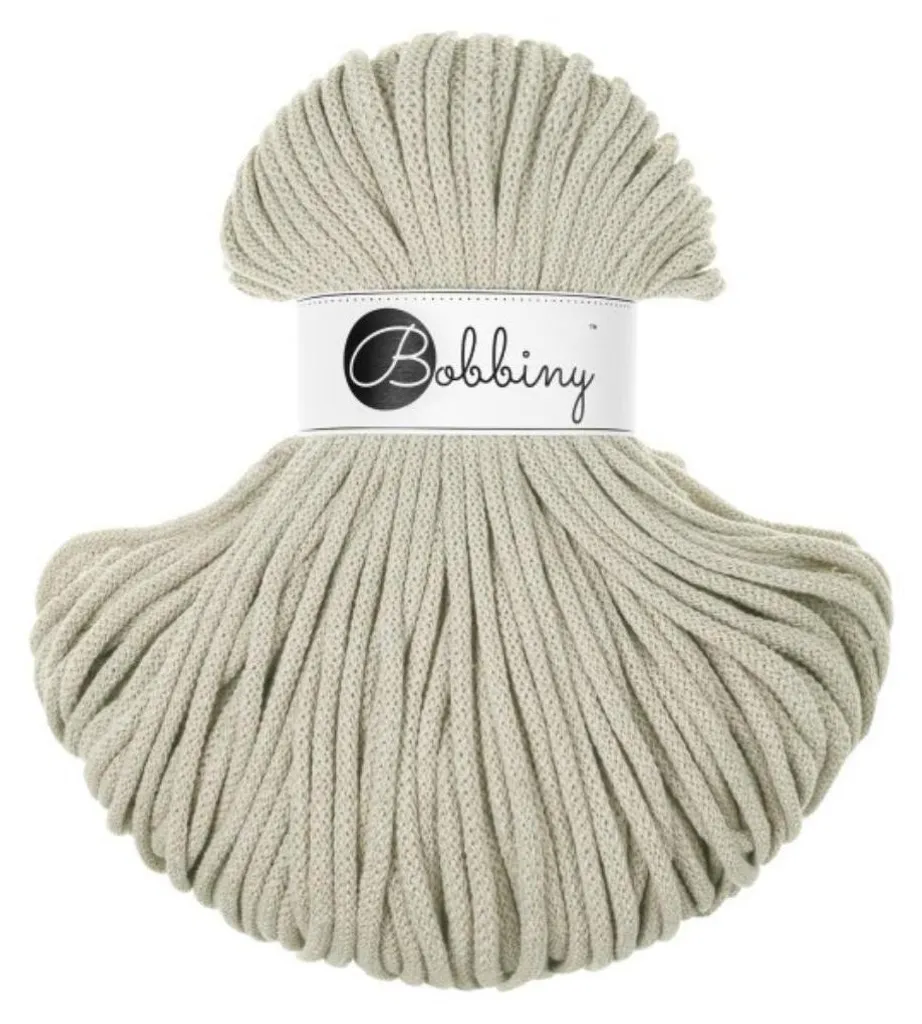 Bobine de Coton Tressé 5 mm 100 m pour Macramé et Loisirs Olive pâle