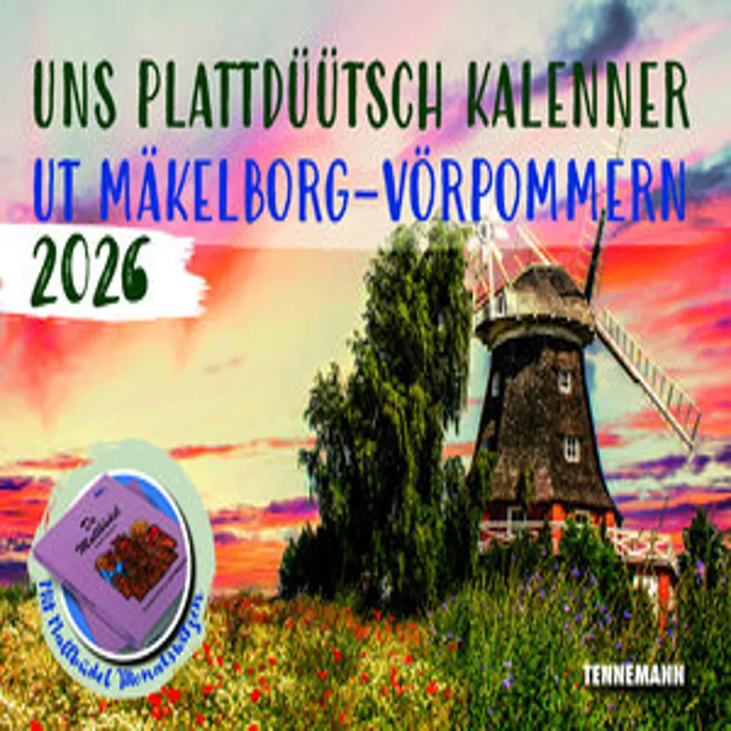 Calendrier 2026 Plattdeutsch pour fans de culture germanique