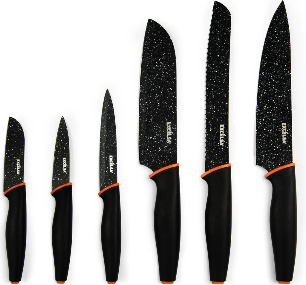Couteaux Chef Excelsa Acier Noir : Finis les Aliments qui Collent à la Lame