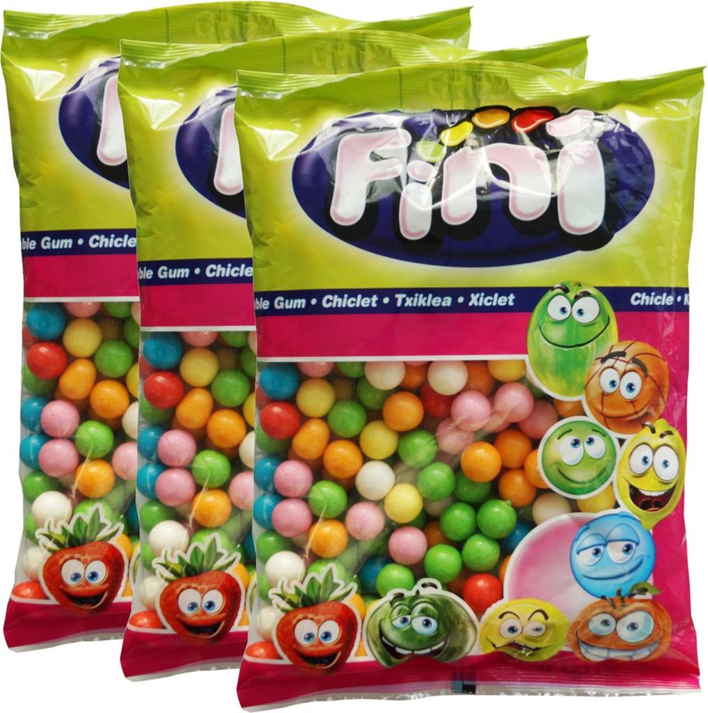 Fini Bubble Gum Balls Kaugummis 1kg (3er Pack) Produktbild 