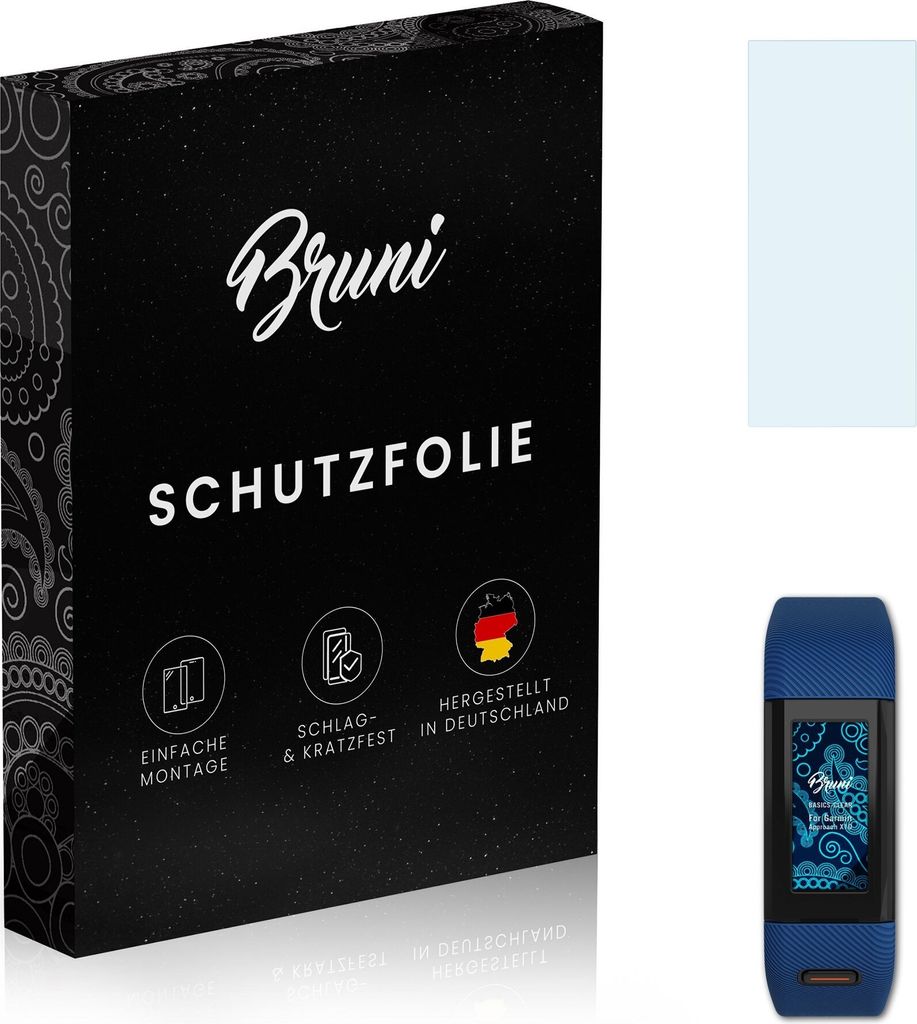 Bruni Basics-Clear 2x Schutzfolie kompatibel mit Garmin Approach X10 Folie