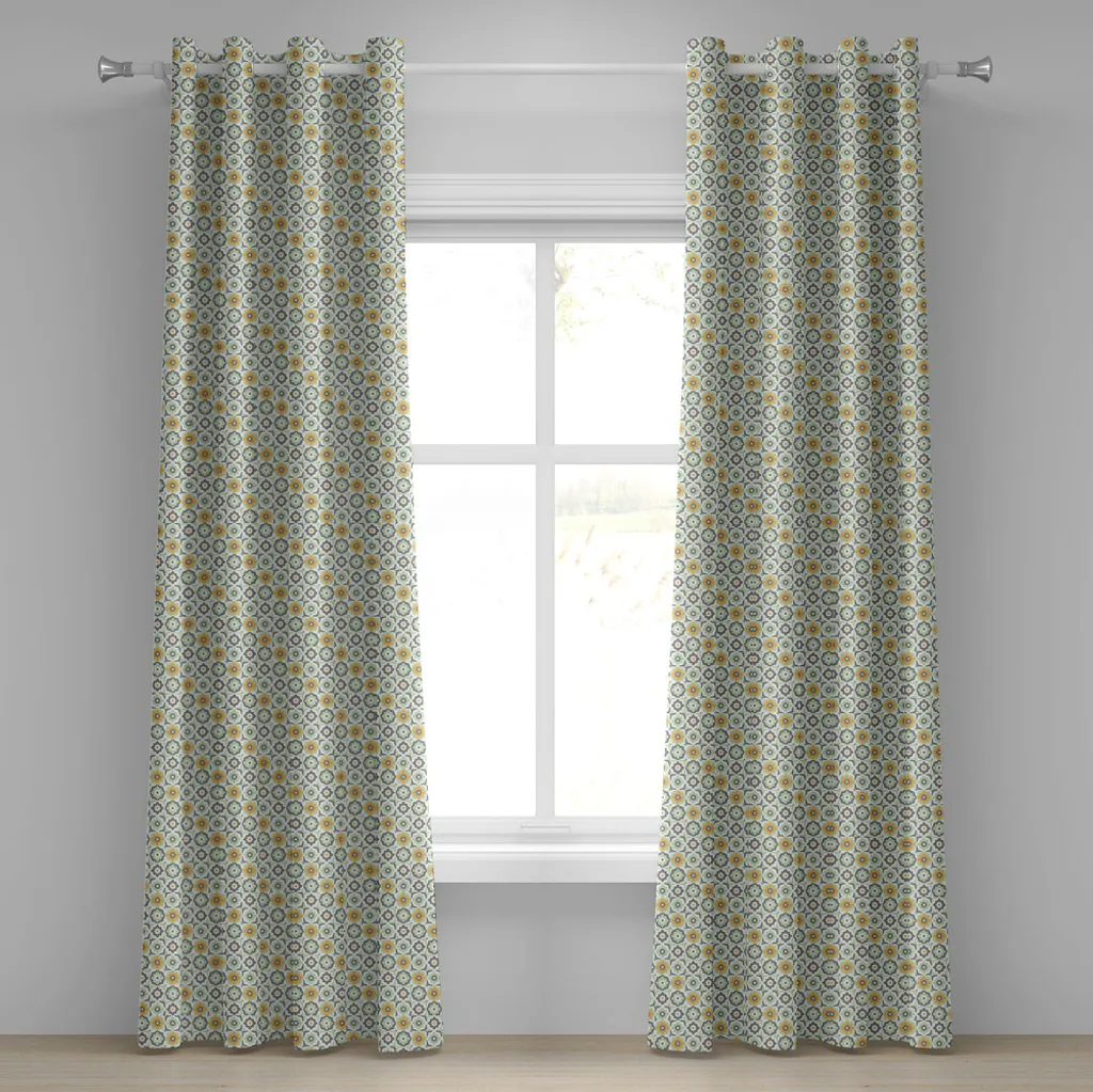 Set Tende 280x225 ABAKUHAUS Quatrefoil - Privacy e Stile Verde