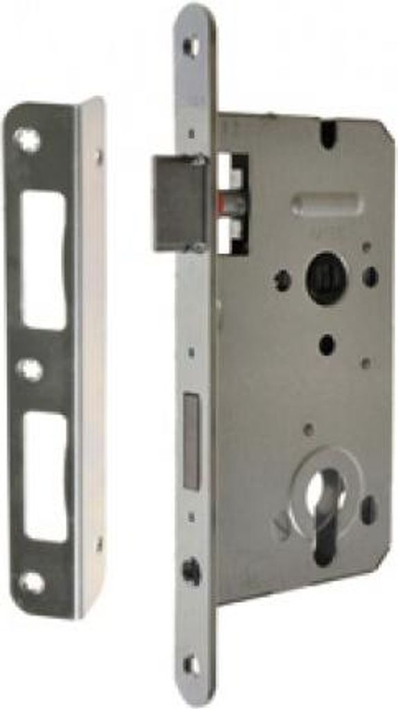 GERDA ZW100 72/60 Türschloss für Einsatz, silber verzinkt Produktbild 