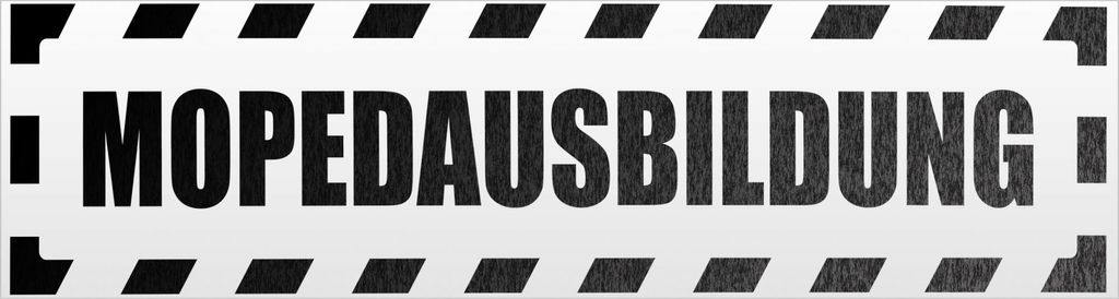 Kiwistar Mopedausbildung gestreift Magnetschild Schild magnetisch - 45cm Schwarz - reflektierend - Magnetfolie für Auto PKW Kfz