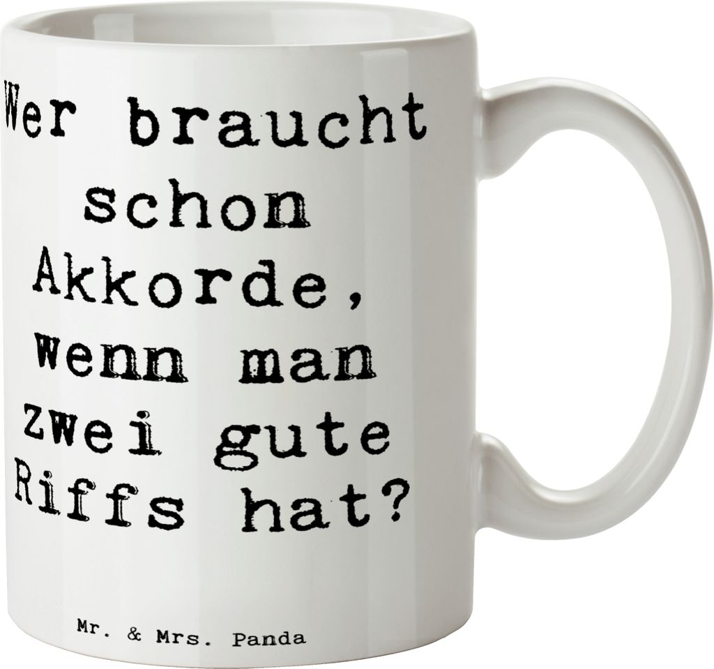 Mr. & Mrs. Panda Tasse Spruch E-Gitarre Zwei Riffs - Weiß - Produktbild 