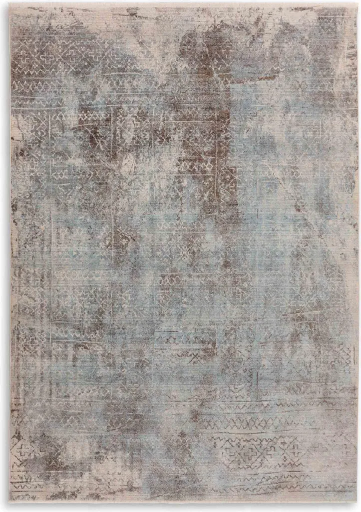 Tapis bleu MYSTIK 160x235 anti-poussière et facile à nettoyer salon