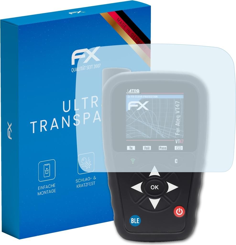 atFoliX FX-Clear 2x Schutzfolie kompatibel mit Ateq VT47 Displayschutzfolie