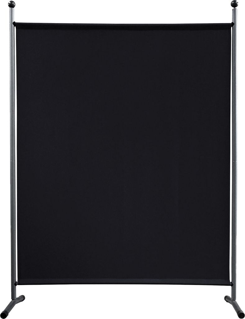 Paravent Outdoor Wetterfest 150 x 190 cm Schwarz | Raumteiler Stellwand Innen | Garten & Balkon Sichtschutz Blickdicht