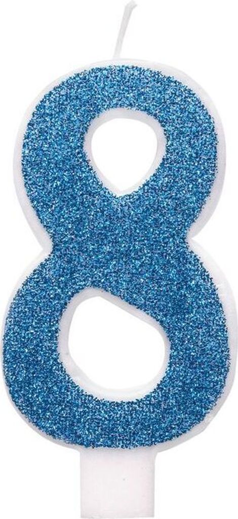 Kerze blau Zahl 8